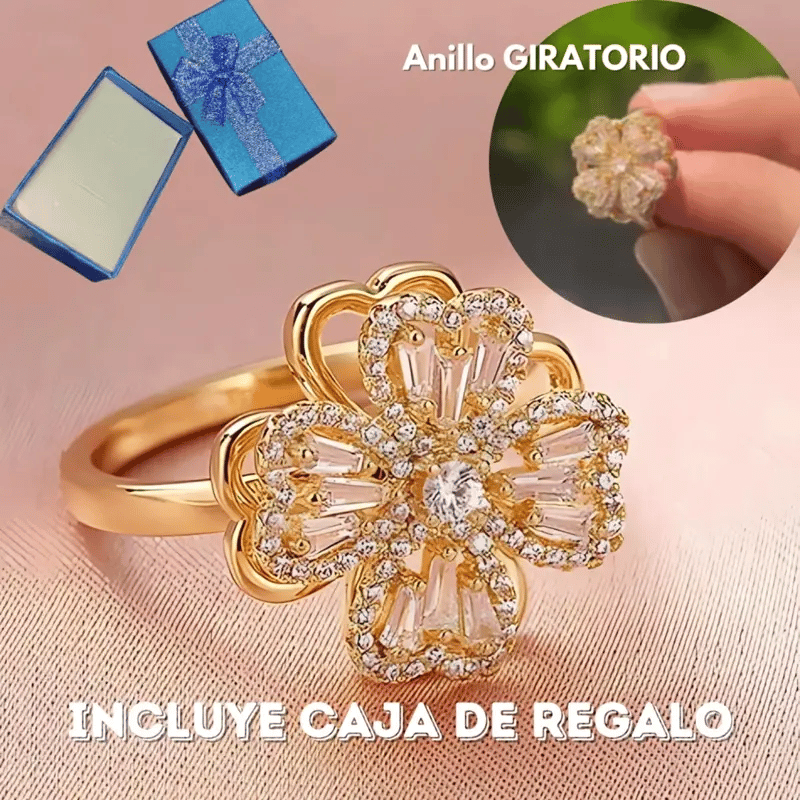 ANILLO TREBOL GIRATORIO (CAJA DE REGALO)