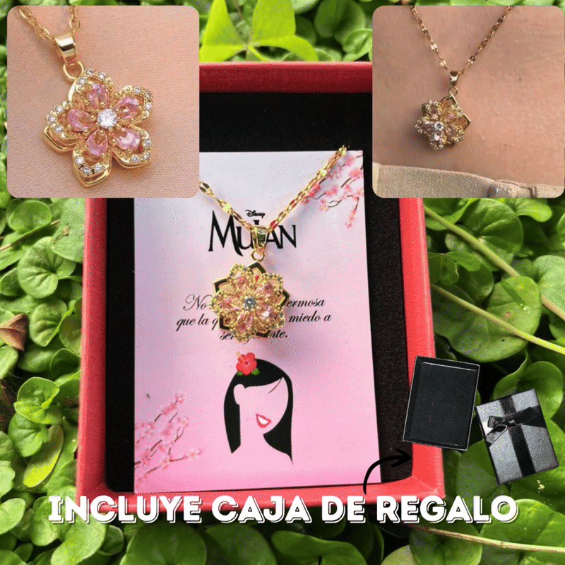 COLLAR PRINCESA MULAN+CAJA REGALO