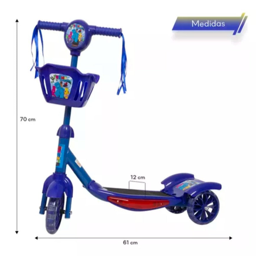 SCOOTER CON CANASTA, SONIDO Y LUCES