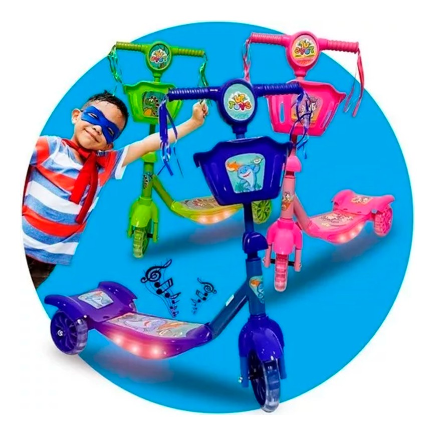 SCOOTER CON CANASTA, SONIDO Y LUCES